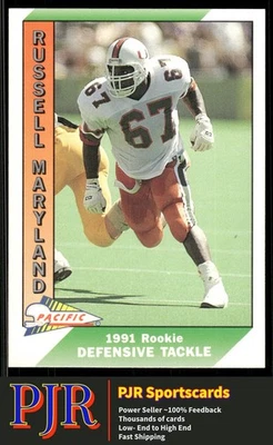 Russell Maryland 1991 Pacific #536a Dallas Cowboys Rookie - Image 1 of 2