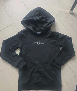 Boys Black Fred Perry Hoodie Age 8-9 Years - Picture 1 of 4