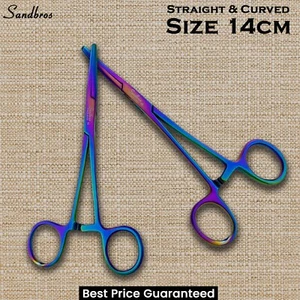 Kelly Hemostat Artery Forceps Straight & Curved  Clamp Surgical Locking Pliers - Picture 1 of 11