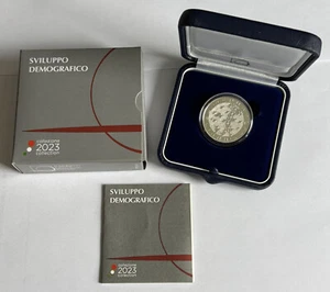 5 Euro Silber Italien 2023, Demografische Entwicklung - Bild 1 von 3