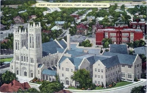 Postal de la Primera Iglesia Metodista Fort Worth Texas 30457 sin publicar - Imagen 1 de 2
