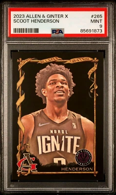 2023 Topps Allen & Ginter X Scoot Henderson Rookie Card #265 RC PSA 9 MINT NBA - Image 1 of 2