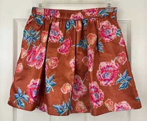 GYMBOREE - Sparkle Orange Floral Elastic Waist Lined Skirt size L (10-12) NWT - Picture 1 of 7