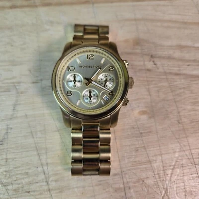 Michael Kors MK5055 Runway Gold Stainless Steel 38mm Chronograph Women's Watch - Image 1 of 4