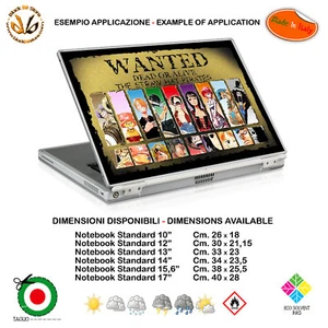 One piece wanted cartoon adesivo notebook tablet sticker comics print pvc 1 pz. - Photo 1/2