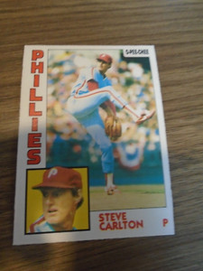 Steve Carlton 1984 O.P.C. # 214,NM. Free shipping.