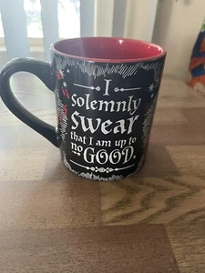 Harry Potter Black & Red Coffee Mug I Solemnly Swear I Am Up to No Good. 14 oz - Picture 1 of 5