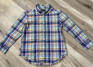 RALPH LAUREN Boys Size 5 Colorful Plaid Button Down Lightweight - Picture 1 of 7