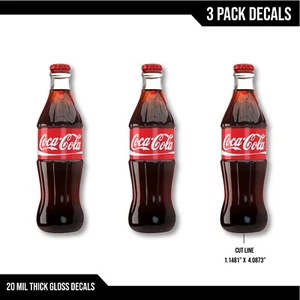 3 Pack Coca-Cola decal sticker coke Bottle - Picture 1 of 3