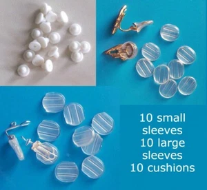 Mixed selection pack, comfort pads for clip earrings - 10 small, 10 large sleeve - Picture 1 of 1