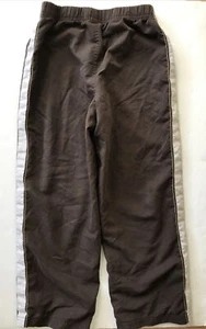 Okie Dokie Boys Size 7X Athletic Pants Brown White Striped Mesh Lined - Picture 1 of 6