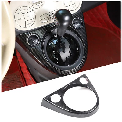 ABS Carbon fiber Center Console Gear Shift Panel Cover Trim for Fiat 500 2011-23 - Image 1 of 4