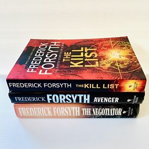 3x Frederick Forsyth Bundle Lot The Negotiator Avenger The Kill List Thriller