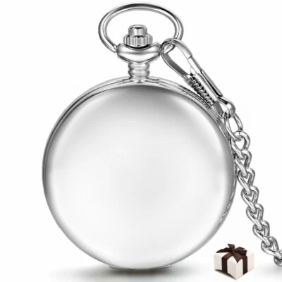 Polished Pocket Watch Mechanical Steampunk Skeleton Retro Chain for Men with Box - Image 1 of 4