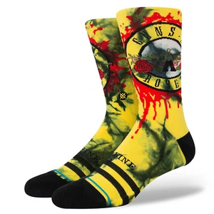 Brand New Men's Stance Guns N' Roses So Fine Crew Socks Yellow Black  L 9-13 - Bild 1 von 3