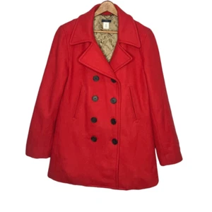 J.Crew Medium M Orange Thinsulate Wollmischung Zweireiher Erbsenmantel Peacoat - Bild 1 von 7