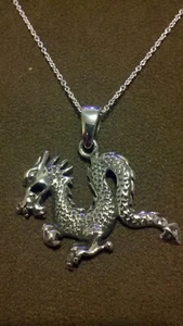 PENDANT - DRAGON 92.5 STERLING SILVER PENDANT - Picture 1 of 3