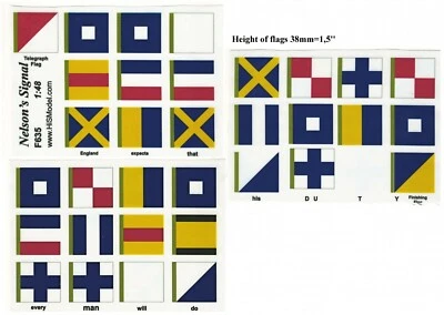 HMS Victory 1:48 - set di bandiere dei segnali di Nelson per modello - Immagine 1 di 4
