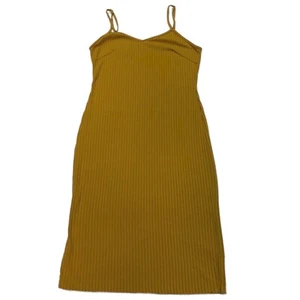 Say What NY Large Gold Rib Knit Figure Form Dress Cami Strap Versatile - Picture 1 of 11