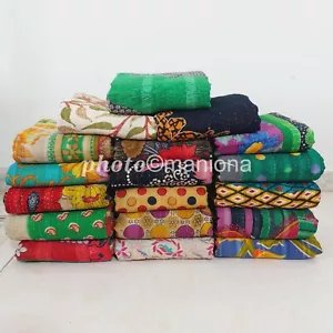 Colcha reversible manta edredón Kantha de retazos vintage ropa de cama india - Imagen 1 de 4