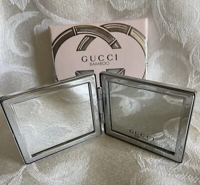 Espejo compacto Gucci bambú color cuadrado, plata Foto 1 de 2