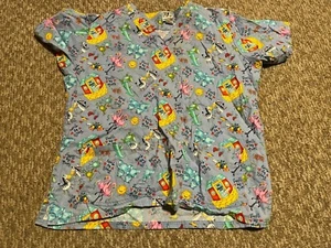 UA Scrubs Peeling Top, Zahnthema, 2 Taschen, Größe L - Bild 1 von 3