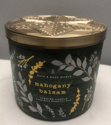 BATH & BODY WORKS MAHOGANY BALSAM 3-WICK SCENTED CANDLE NEW - Image 1 of 4