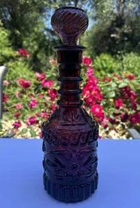 Vintage lila Kunst Glas Jim Beam Jack Daniels Tiki Bar Korken Dekanter leer - Bild 1 von 10