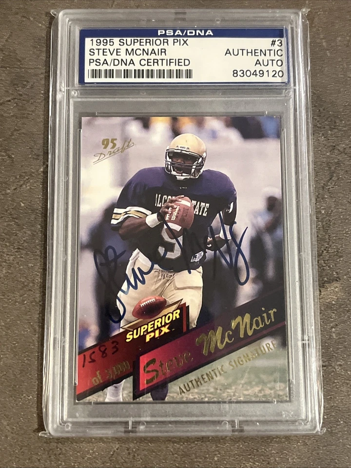 🟥🔥Steve McNair🔥🟦 1995 Superior Pix Draft RC Rookie Card Signed PSA/DNA AUTO - Image 1 of 4