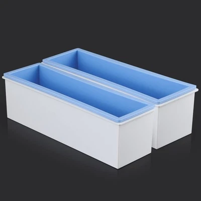 2 шт. форма для мыла с пластиковой коробкой, гибкая силиконовая прямоугольная форма 42o... - Изображение 1 из 4