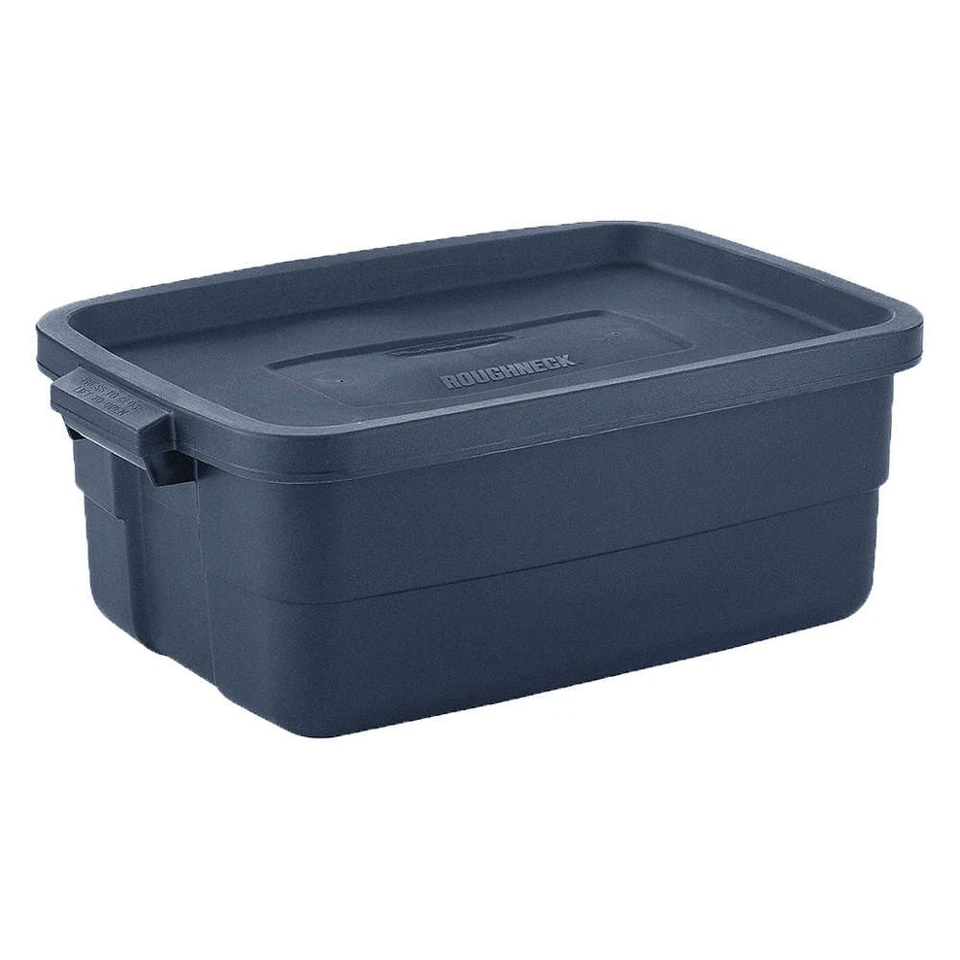 RUBBERMAID RMRT100004 StgeTote, DkIndigoMetálico, Sólido, Línea LDPE 60VZ18 Foto 1 de 1