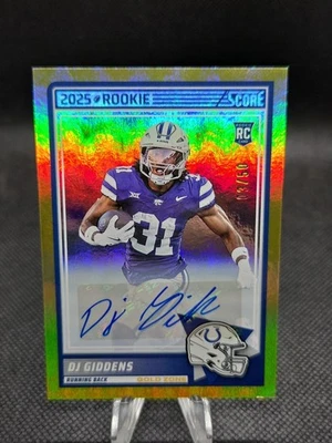 2025 Score DJ Giddens Gold Zone Auto /50 (RC) - See Description  - Image 1 of 3