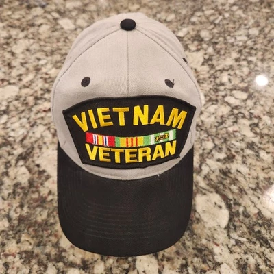 Gorra de béisbol Vietnam Veteran Deluxe gris parche bordado usada en excelente estado Foto 1 de 4