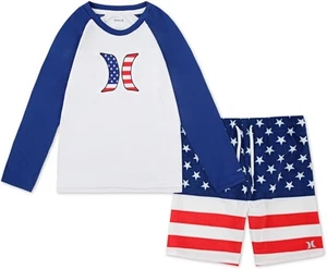 Hurley Boys' Swim Suit 2-Piece Outfit Set 7, Americana - Picture 1 of 6