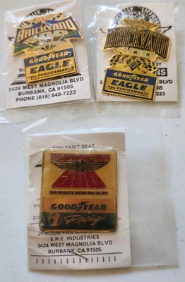 Lot of 3 Vintage Brickyard 400 Pins Nascar Indy 1992 1997 1999 Goodyear Racing - Image 1 of 4