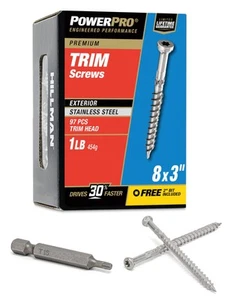 Premium 305 Stainless Steel Trim Screws (#8 x 3) - 1lb Box - Picture 1 of 6