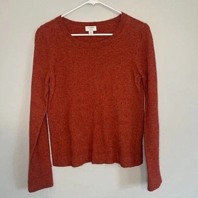 J Crew Womens Merino Wool Cotton Blend Sweater Crew Neck Sz M Orange - Image 1 of 4
