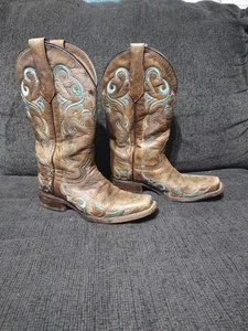 Circle G L5239 Damen-Westernstiefel braun bestickt eckige Zehenpartie Größe 6 M - Bild 1 von 7