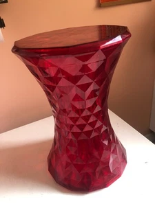 KARTELL MARCEL WANDERS STONE STOOL ITALY RED CLEAR MCM MARCEL WANDERS - Picture 1 of 6