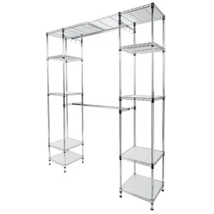 85x14x72" Adjustable Closet Organizer Garment Rack Clothes Hanger Home Shelf - Picture 1 of 12