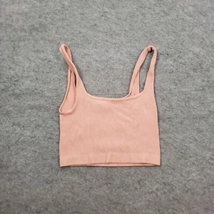 Zara Shirt Women Medium Tank Top Sleeveless Cropped Beige Pink Casual Ladies - Picture 1 of 8