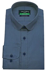 Camisa Peaky Blinders Cuello Penny Azul Marino Estructura Dobby Para Hombre Cena Patry - Imagen 1 de 7