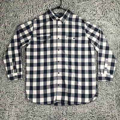 Lee Shirt Mens XXL Navy Blue White Buffalo Check Classic Dad Cabin Grandpa - Image 1 of 4