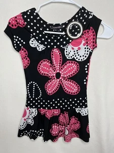 Vestido para niña My Michelle talla 8 negro blanco rosa lunares mangas cortas - Imagen 1 de 5