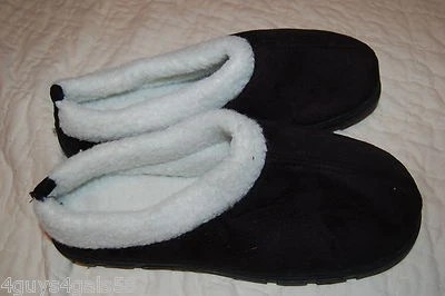 Мужские черные низкие тапочки шерпа с подкладкой скольжения на резиновой подошве S 7-8 M 9-10  - Изображение 1 из 2