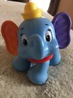 Fisher Price Dumbo Blue Elephant Click Clicker Baby Toy Orange Purple Ears