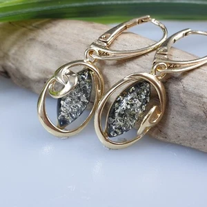 Grun Bernstein Ohrringe goldschmuck hebel Schmuck geschenk fur mutter frau neue - Bild 1 von 7