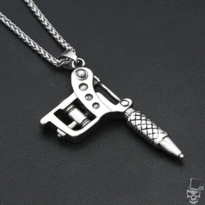 Collar colgante máquina de tatuaje de acero inoxidable Sculpt Rings™ - Imagen 1 de 10