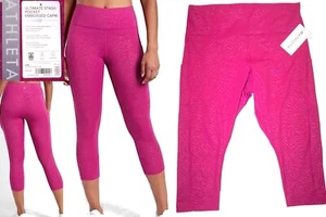 NWT ATHLETA ULTIMATE EMBOSSED STASH POCKET Capri Crop Pant FUJI PINK SZ 2X New! - Picture 1 of 14