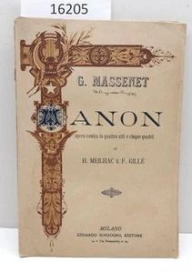 Libretto d'opera G. Massenet Manon Sonzogno 1895 - Bild 1 von 6